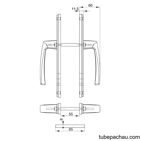 Tay Nắm Gạt Cửa Nhôm 92mm HL949C-92 Hafele 905.99.626