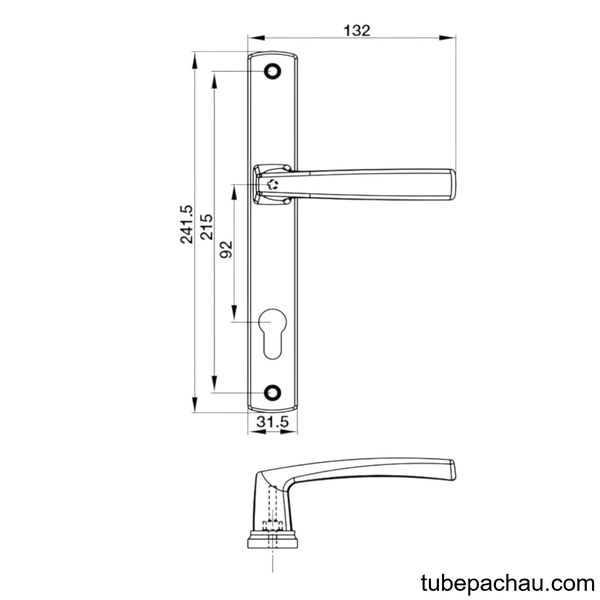 Tay Nắm Gạt Cửa Nhôm 92mm HL949C-92 Hafele 905.99.626