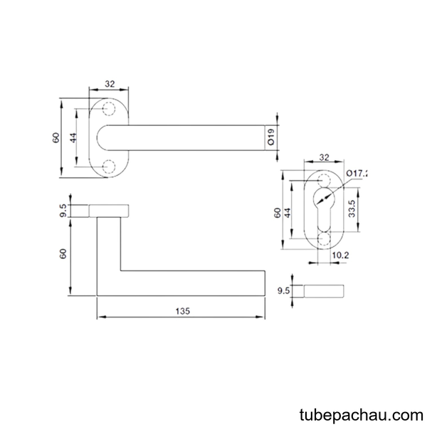 Tay Nắm Gạt Cửa Phòng Hafele 903.80.004