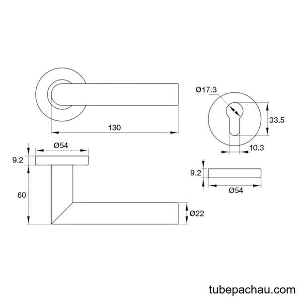 Tay Nắm Gạt Cửa Phòng Hafele 903.91.454