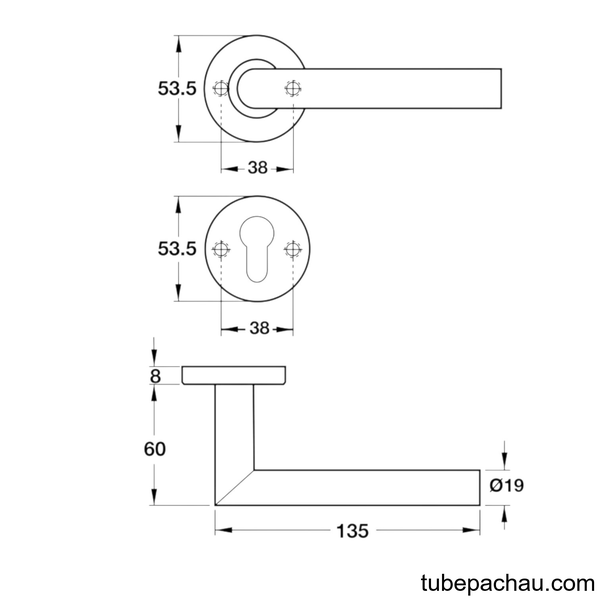 Tay Nắm Gạt Cửa Vệ Sinh Hafele 903.93.558