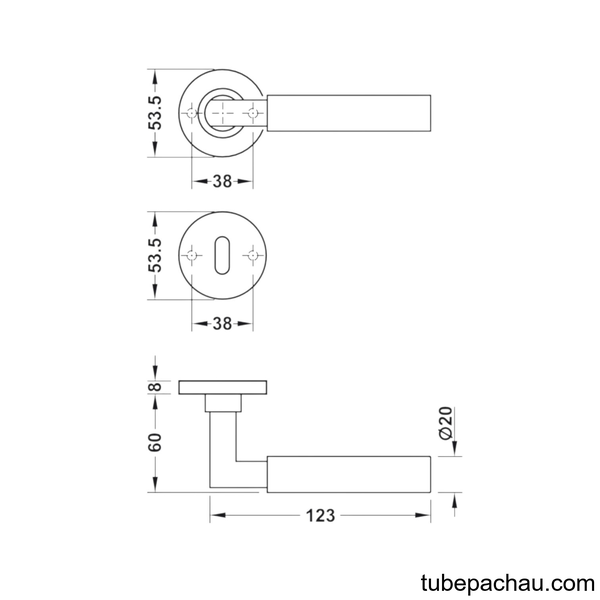 Tay Nắm Gạt Cửa Vệ Sinh Hafele 903.93.696