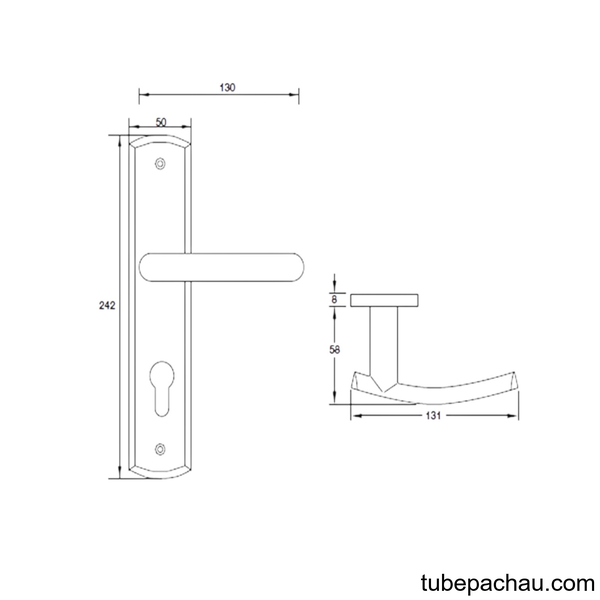 Tay Nắm Gạt Mở Phải C/C 72mm Hafele 903.78.588