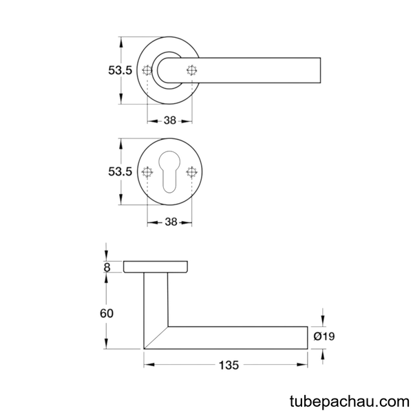 Tay Nắm Gạt Nắp Che Cửa Phòng Hafele 903.78.162