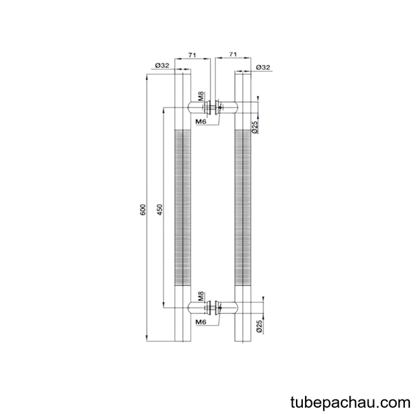 Tay Nắm Kéo Chữ H 600mm Hafele 499.68.037