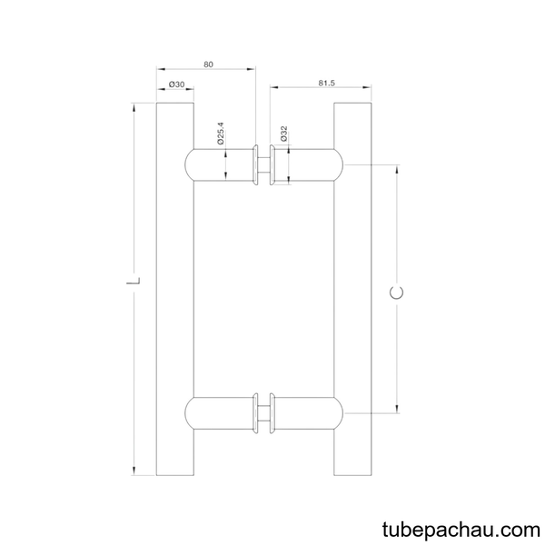 Tay Nắm Kéo Chữ H 600mm Hafele 903.01.843