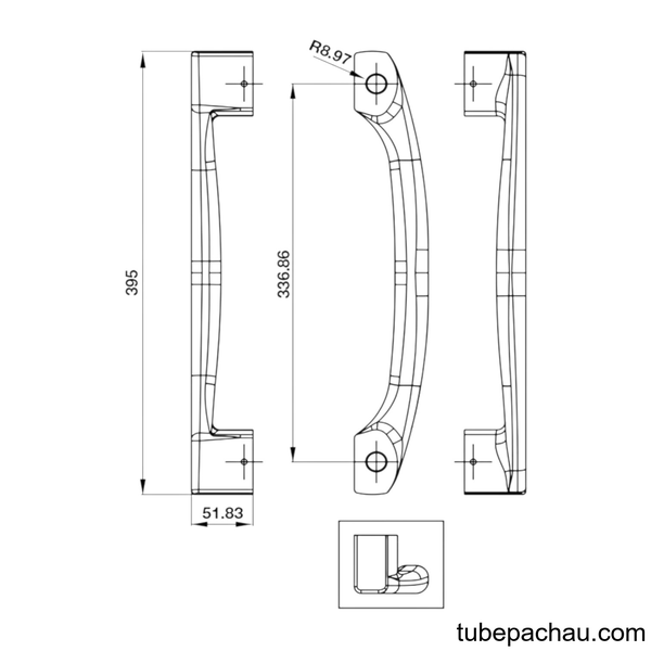 Tay Nắm Kéo Cửa Nhôm HL1005D Hafele 904.00.612