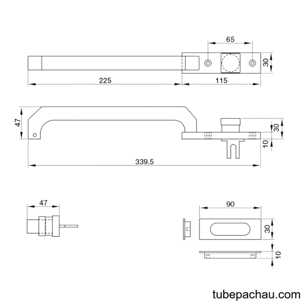 Tay Nắm Kéo Cửa Nhôm HL255 Hafele 904.00.575