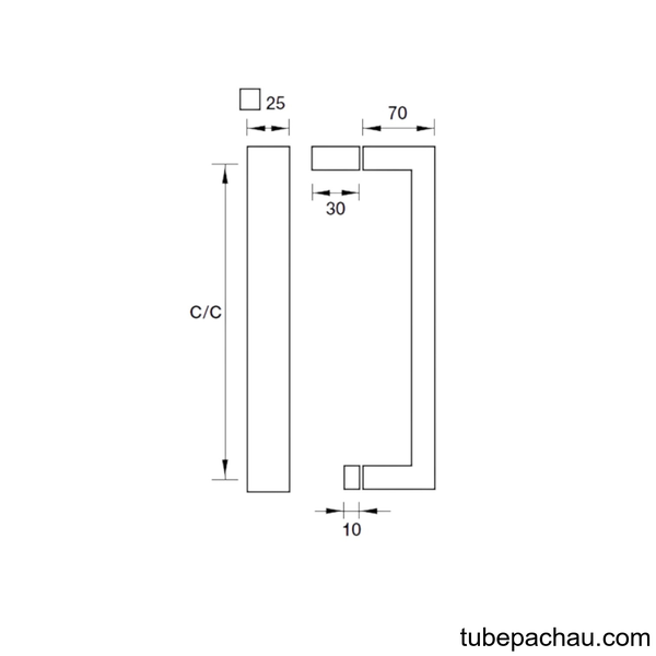 Tay Nắm Kéo Phòng Tắm Kính C/C 550mm Hafele 903.11.563