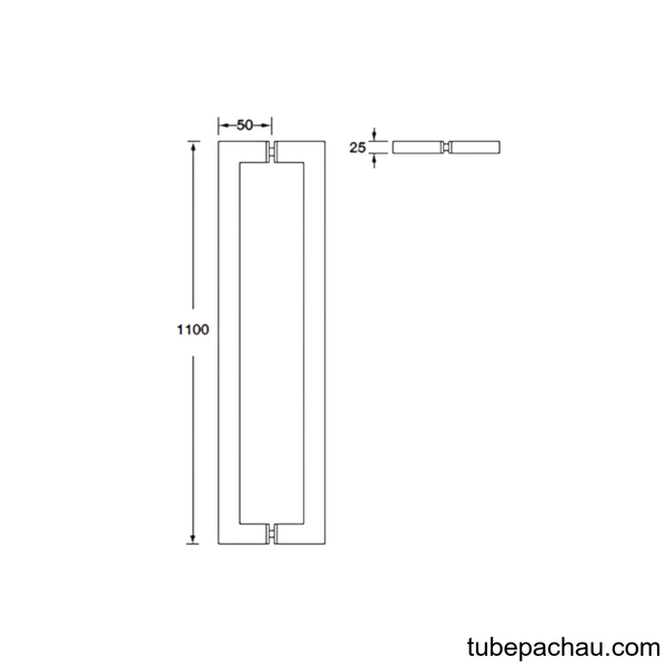 Tay Nắm Kéo Vuông C/C 1075mm Hafele 499.68.039