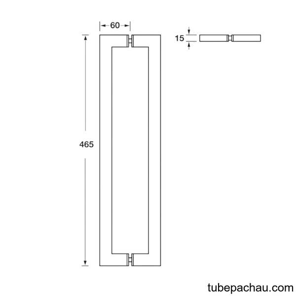 Tay Nắm Kéo Vuông L465mm Hafele 499.68.038