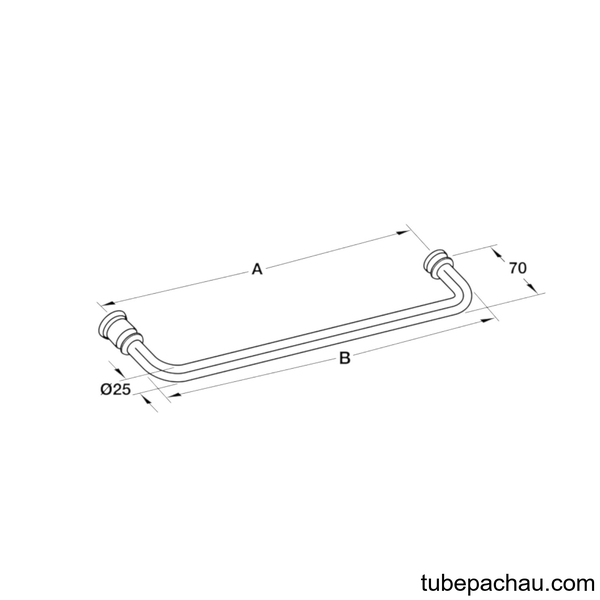 Tay Nắm Phòng Tắm Kính 500mm Hafele 903.12.373