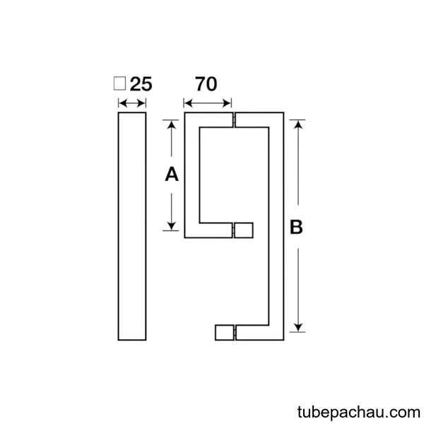 Tay Nắm Phòng Tắm Kính C/C450x550mm Hafele 903.02.252