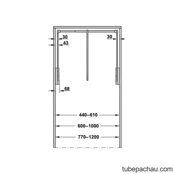 Tay nâng treo quần áo Hafele 805.20.525