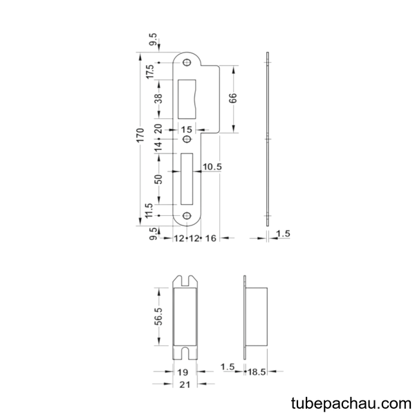 Thân Khóa Lưỡi Gà Chốt Chết C/C 72mm Hafele 911.25.402