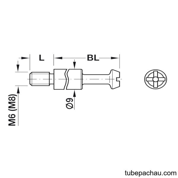 Thân Ốc Liên Kết Ren M6 Hafele 262.87.901