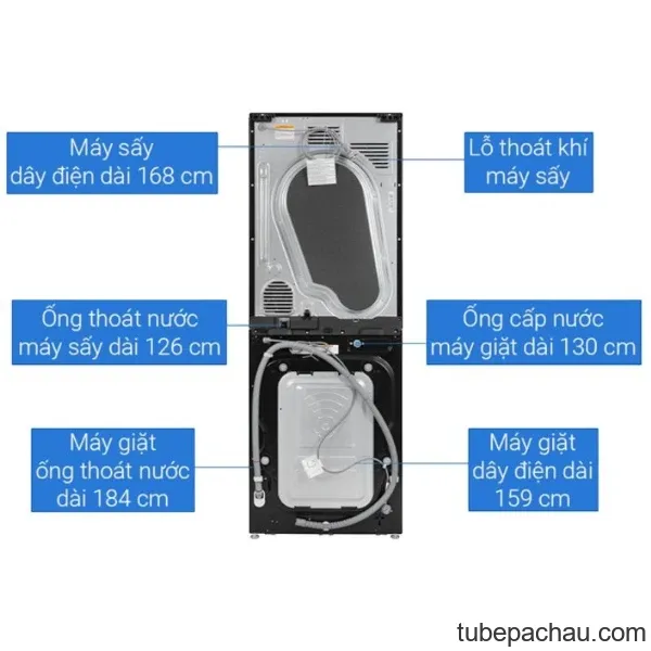 Tháp giặt sấy LG WashTower Inverter giặt 14 kg - sấy 10 kg WT1410NHEG