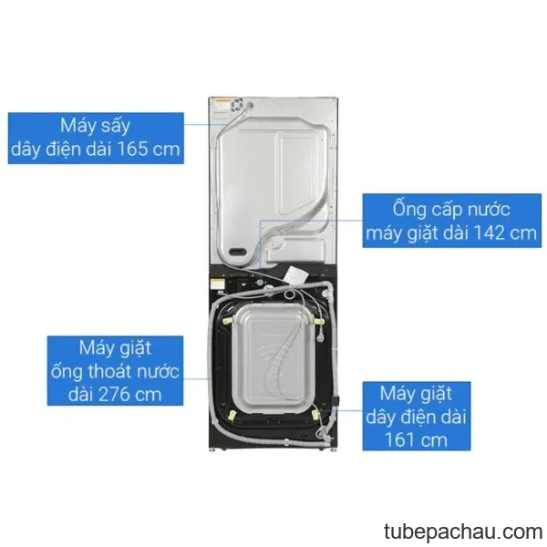 Tháp giặt sấy LG giặt 25kg - sấy 17kg WT2517NHEG ABGPEVN