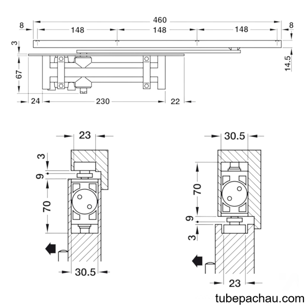 Thiết Bị Đóng Cửa Tự Động 60Kg DCL31 Hafele 931.84.019