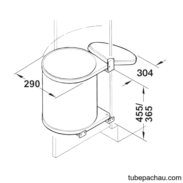 Thùng Rác Treo Sau Cửa Bản Lề Hafele 502.12.023