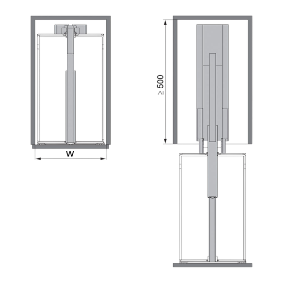 Tủ Đồ Khô 400mm Dispensa 90º Hafele 546.54.543