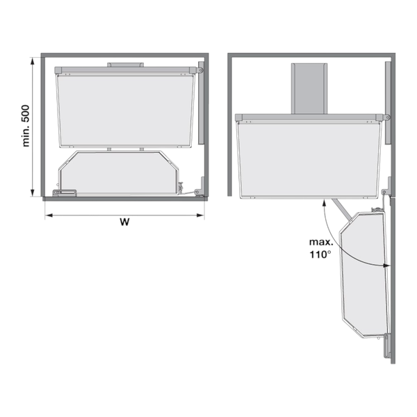 Tủ Đồ Khô 450mm Tandem Pantry Hafele 545.94.431
