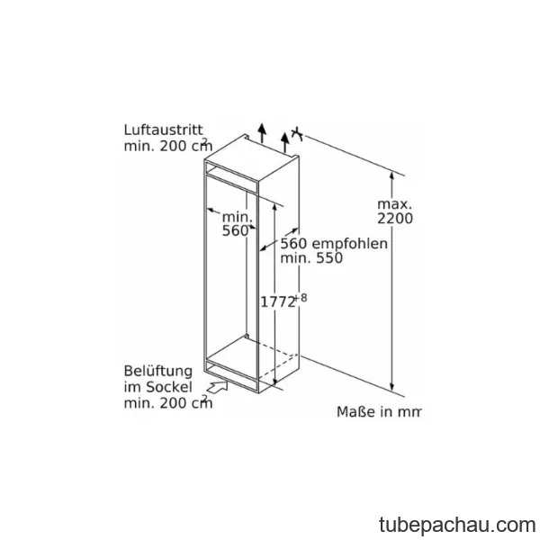 Tủ lạnh 2 cánh 260 lít Bosch KIN86ADD0 lắp âm tủ