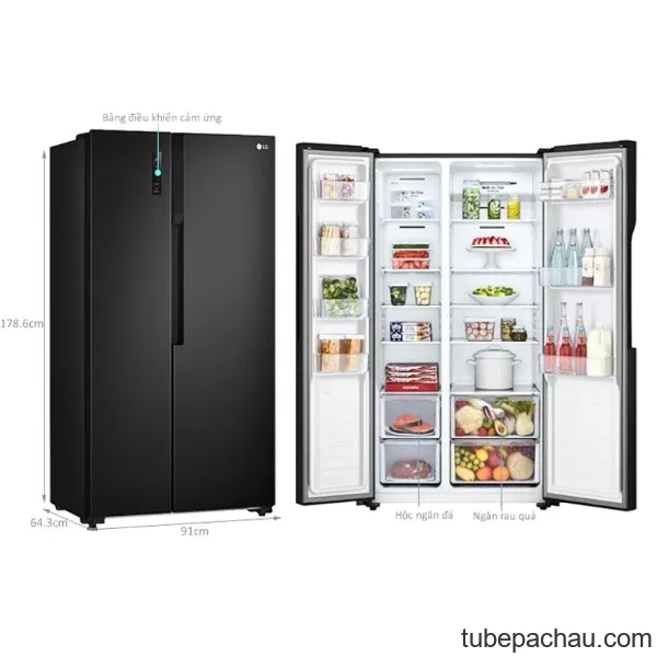Tủ lạnh 2 cánh Side by side 519L LG GR-B256BL
