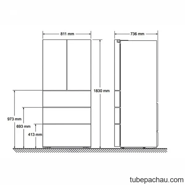 Tủ lạnh Bosch KFN86AA76J 5 cánh