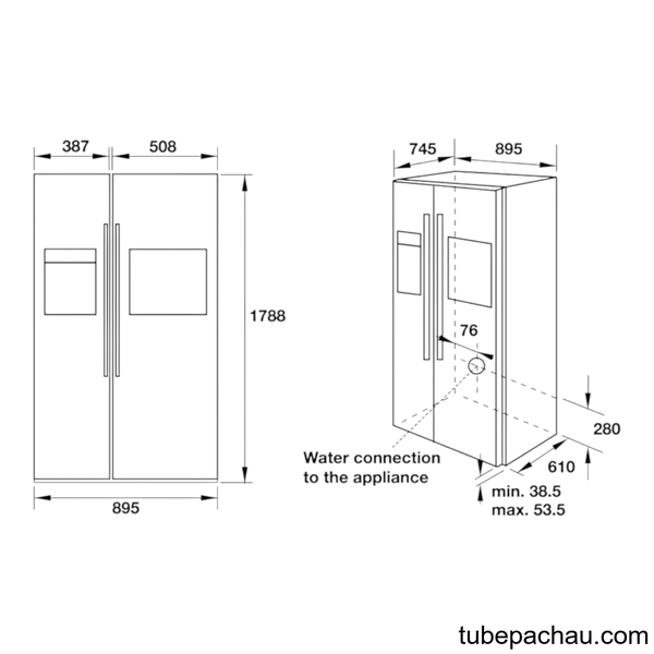 Tủ Lạnh HF-SBSIC Hafele 534.14.250