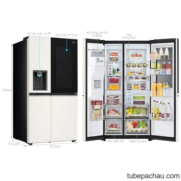 Tủ lạnh 2 cánh side by side 635 lít LG GR-X257BG AEPPEVN