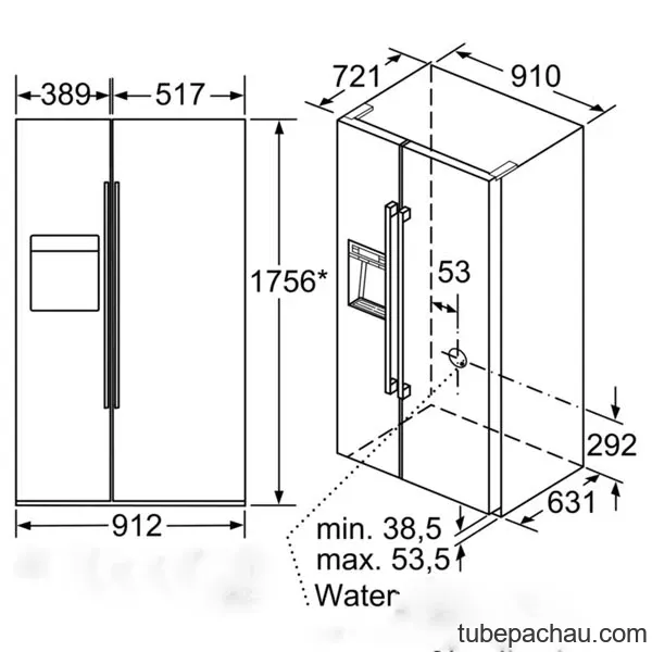 Tủ lạnh Side by Side Bosch KAD92HI31
