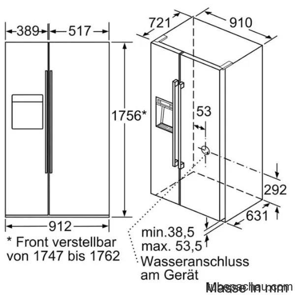 Tủ lạnh Side by Side Bosch KAD92SB30