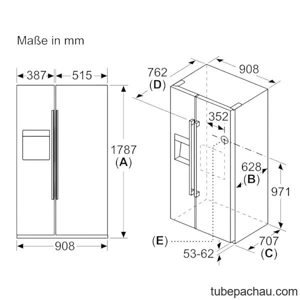 Tủ lạnh Side By Side Bosch KAD93AIEP