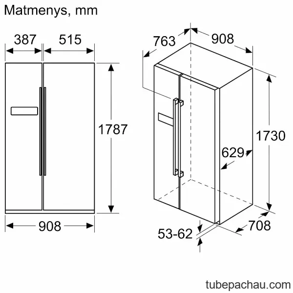 TỦ LẠNH SIDE BY SIDE BOSCH KAI93VBFP