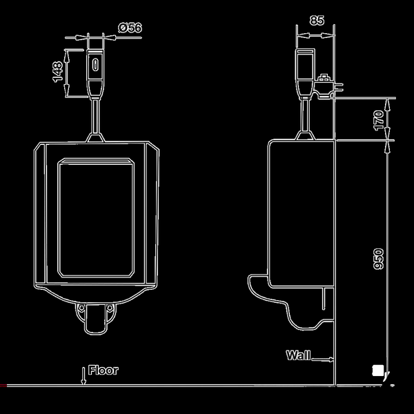 Van Cảm Ứng Bồn Tiểu Nam Hafele 588.78.501