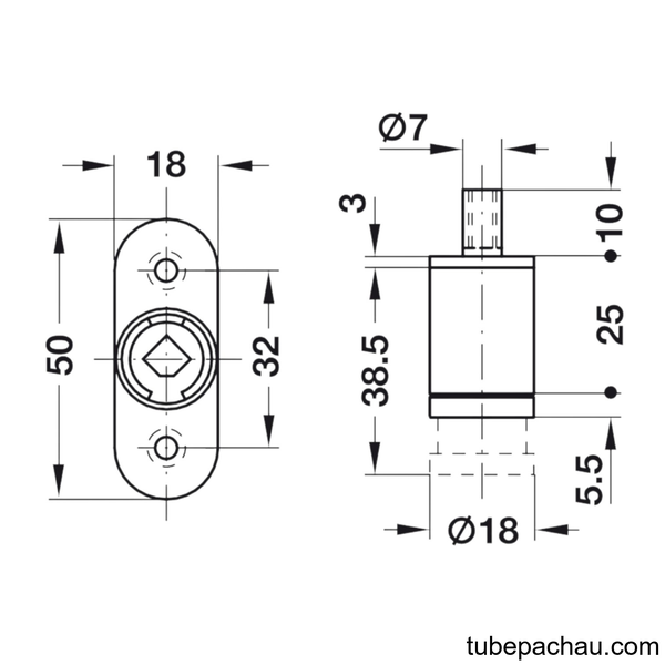 Vỏ Khóa Nhấn SYMO3000 Hafele 234.65.601