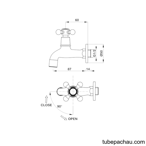 Vòi Lạnh Gắn Tường Hafele 589.25.540