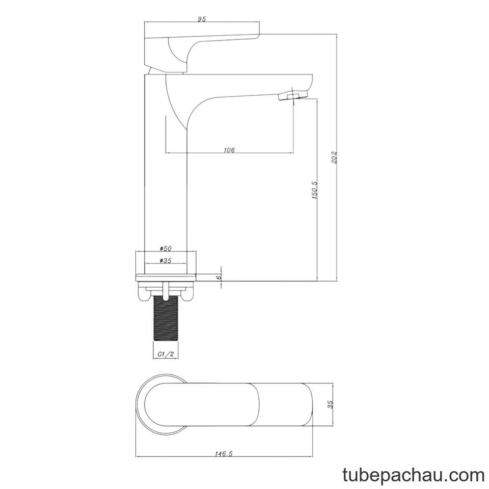 Vòi Lạnh Lavabo Eco 150 Hafele 589.25.483