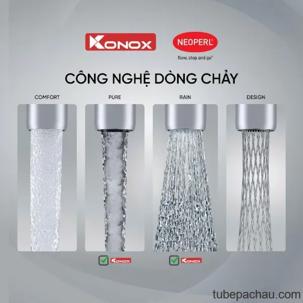 Vòi rửa bát Konox Lasi Gun Metal