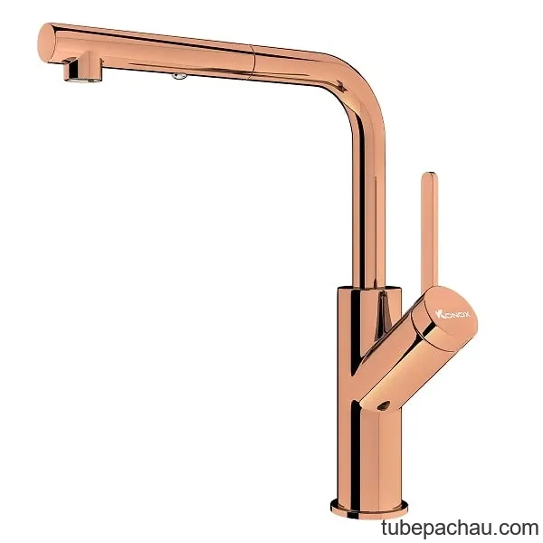 Vòi rửa bát Konox rút dây Artan Rose Gold