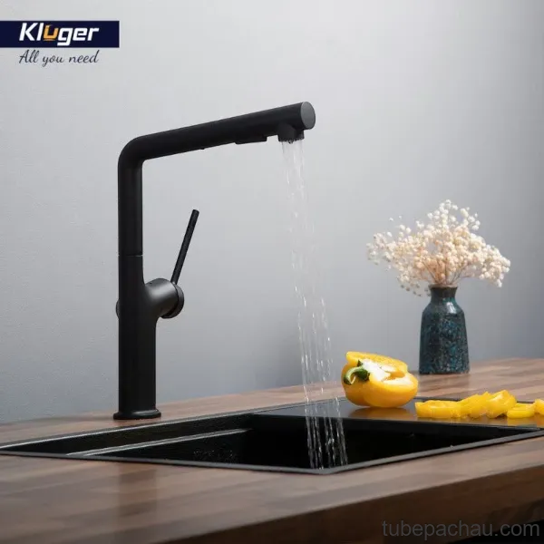 Vòi rửa bát nóng lạnh Kluger KLF0001B có dây rút