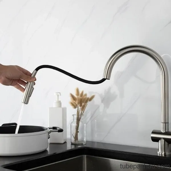 Vòi rửa bát nóng lạnh Kluger KLF0008S có dây rút