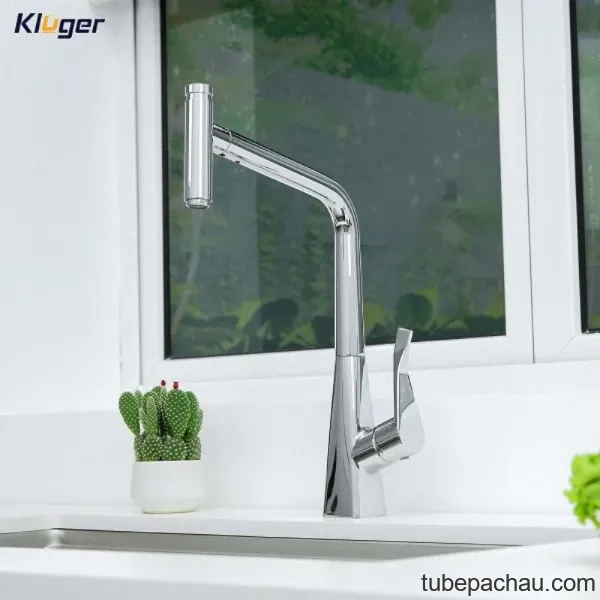 Vòi rửa bát nóng lạnh Kluger KLF0016C có dây rút