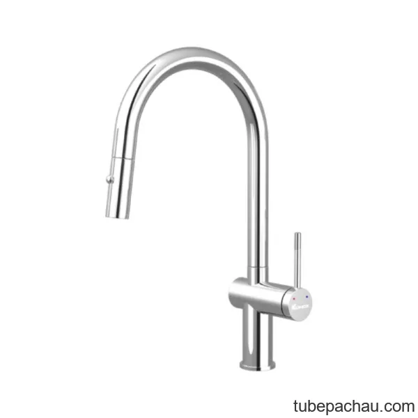 Vòi rửa bát nóng lạnh Konox Comfor Chrome có dây rút