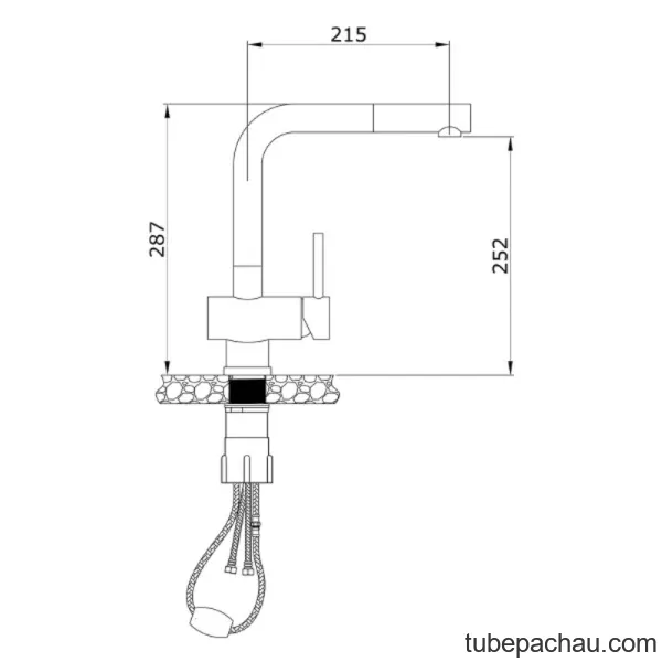 Vòi rửa bát nóng lạnh Konox KN1337 có dây rút