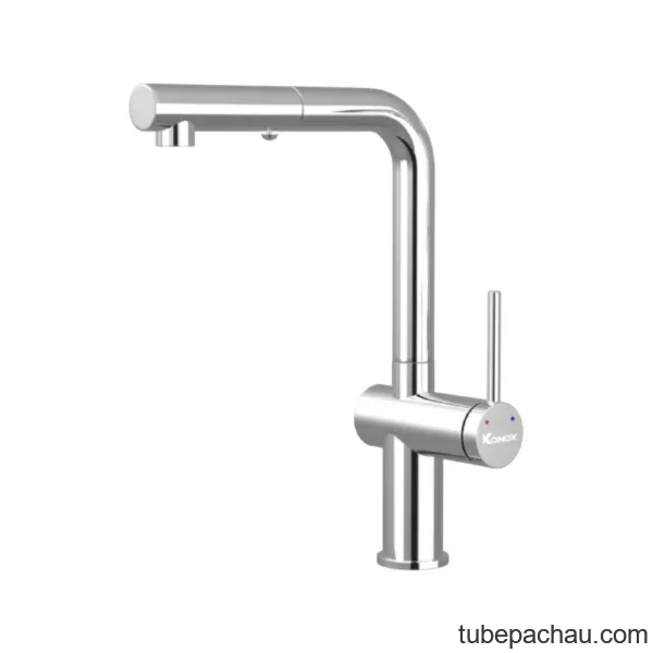 Vòi rửa bát nóng lạnh Konox Stream Chrome có dây rút