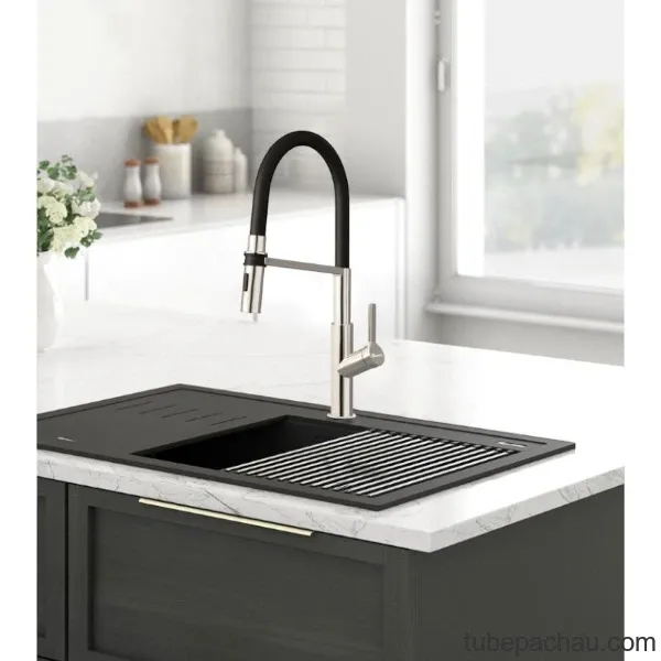 Vòi rửa bát nóng lạnh Konox Tema Nickel