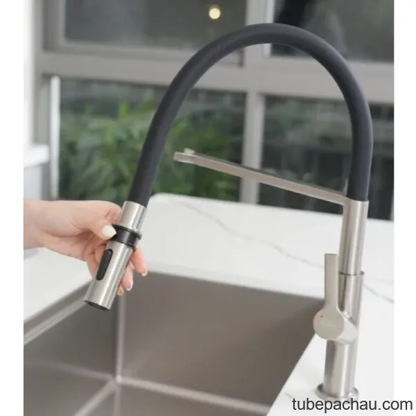 Vòi rửa bát nóng lạnh Konox Tema Nickel