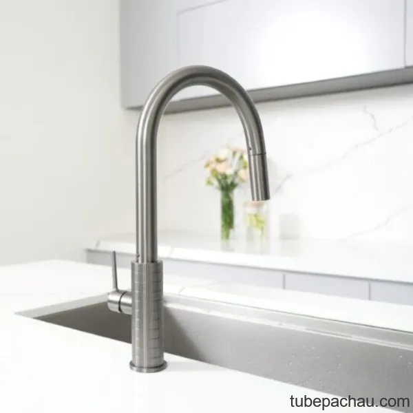 Vòi rửa bát nóng lạnh Konox Venice Gun Metal có dây rút